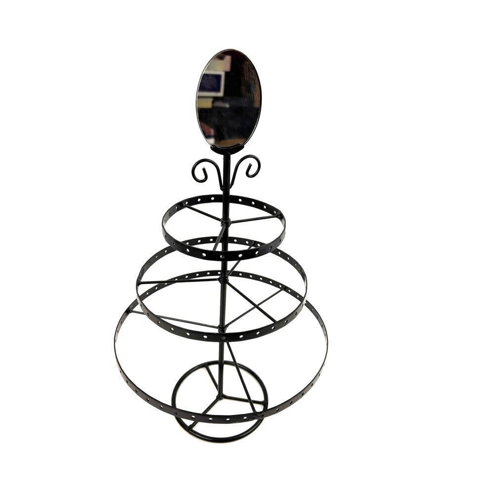 Metal‎ Table Jewelry Organizer Earring Holder With Mirror Spinning